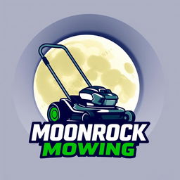 A bold and artistic logo design featuring a large, stylized moon with a soft, luminous glow that serves as the backdrop