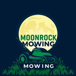 A striking logo design featuring a large, stylized moon with a radiant glow that dominates the background