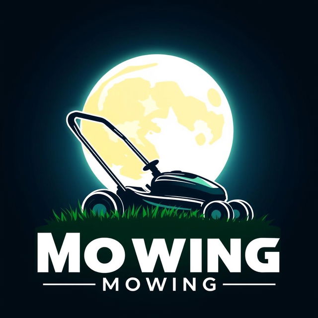 A striking logo design featuring a large, stylized moon with a radiant glow that dominates the background