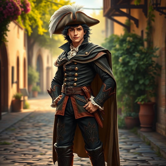 A realistic depiction of D'Artagnan, the iconic character from Alexandre Dumas' 'The Three Musketeers'