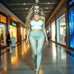 A full-length photograph of a sexy, stunning, beautiful, curvy young woman with a soft, rounded face