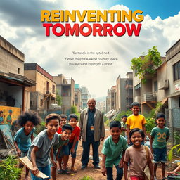 A vibrant movie poster depicting a group of determined and hopeful young people in a neglected urban neighborhood