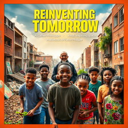 A vibrant movie poster depicting a group of determined and hopeful young people in a neglected urban neighborhood