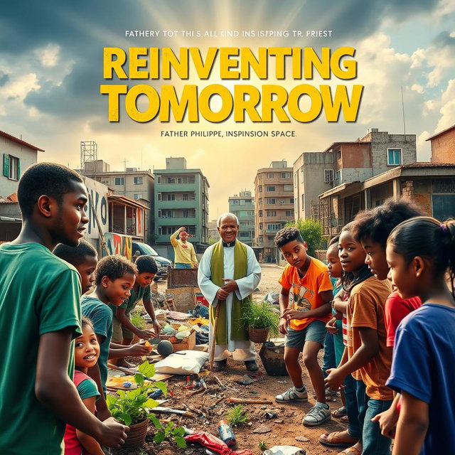 A vibrant movie poster depicting a group of determined and hopeful young people in a neglected urban neighborhood