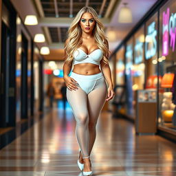 A full-length photograph of a sexy, stunning, beautiful, curvy young woman with a soft, rounded face