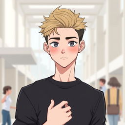 A detailed character design of an 18-year-old male student, born on October 25, 2006, with an intriguing personality