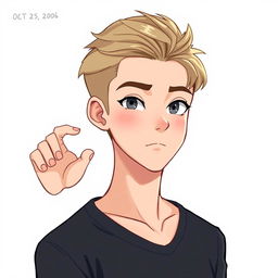 A character design of an 18-year-old male student, born on October 25, 2006, who has a captivating personality