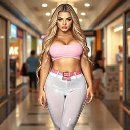 A full-length photograph of a sexy, stunning, beautiful, curvy young woman with a soft, rounded face
