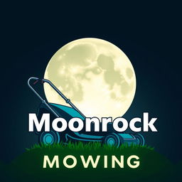 A captivating logo design featuring a large, beautifully illustrated moon as the primary element, casting a soft, enchanting glow