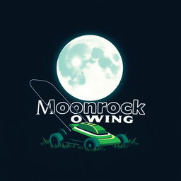 A captivating logo design featuring a large, beautifully illustrated moon as the primary element, casting a soft, enchanting glow