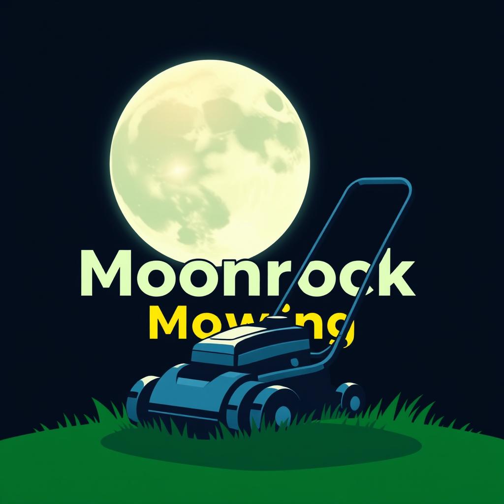 A captivating logo design featuring a large, beautifully illustrated moon as the primary element, casting a soft, enchanting glow
