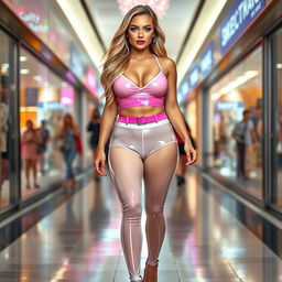 A full-length photograph of a sexy, stunning, beautiful, curvy young woman with a soft, rounded face