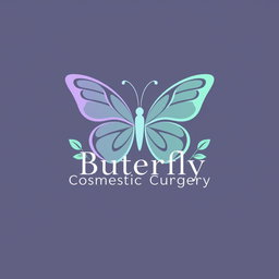 A modern and sleek two-dimensional logo for a cosmetic surgery clinic, inspired by a nature theme