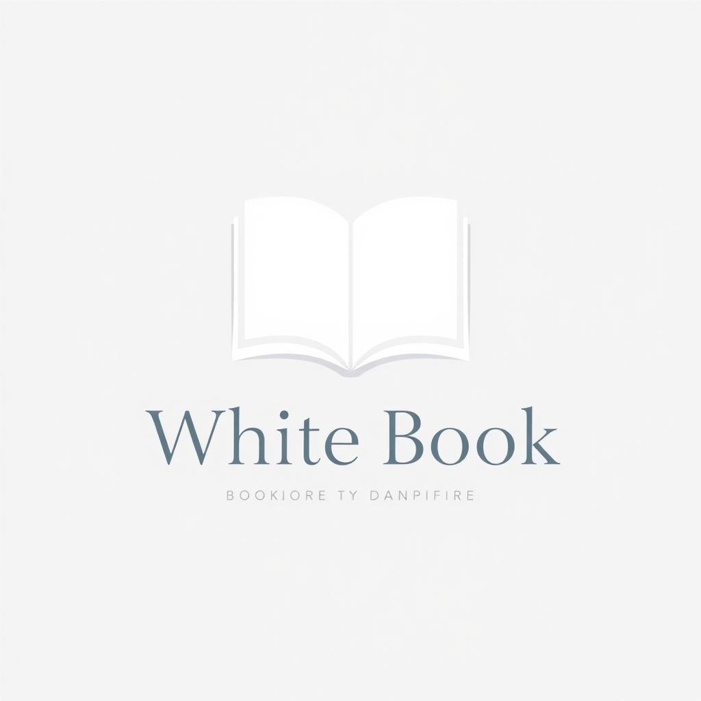 A modern and elegant logo design for a bookstore named 'White Book'