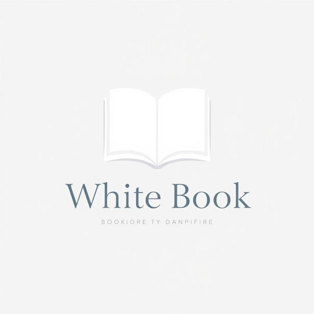 A modern and elegant logo design for a bookstore named 'White Book'