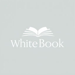 A modern and elegant logo design for a bookstore named 'White Book'
