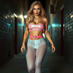 A full-length photograph of a sexy, stunning, beautiful, curvy young woman with a soft, rounded face