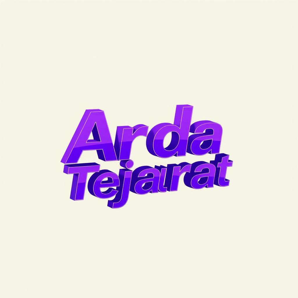 A stylish 3D logo design featuring the name 'Arda Tejarat' prominently showcased