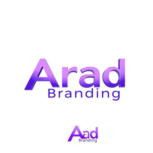 A 3D logo design featuring the name 'Arad Branding'