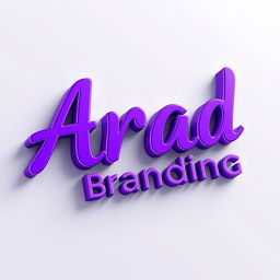 A 3D logo design featuring the name 'Arad Branding'
