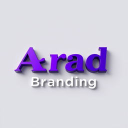 A 3D logo design featuring the name 'Arad Branding'