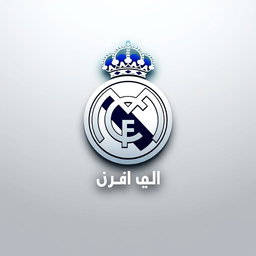 A modern and stylish logo representation of Real Madrid, featuring the iconic emblem prominently displayed