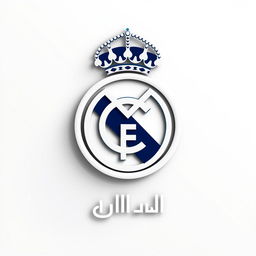 A modern and stylish logo representation of Real Madrid, featuring the iconic emblem prominently displayed