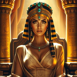 A breathtaking and sensual portrayal of Cleopatra, the iconic Queen of Egypt
