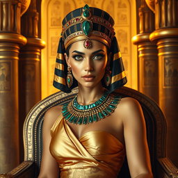 A breathtaking and sensual portrayal of Cleopatra, the iconic Queen of Egypt