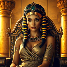 A breathtaking and sensual portrayal of Cleopatra, the iconic Queen of Egypt