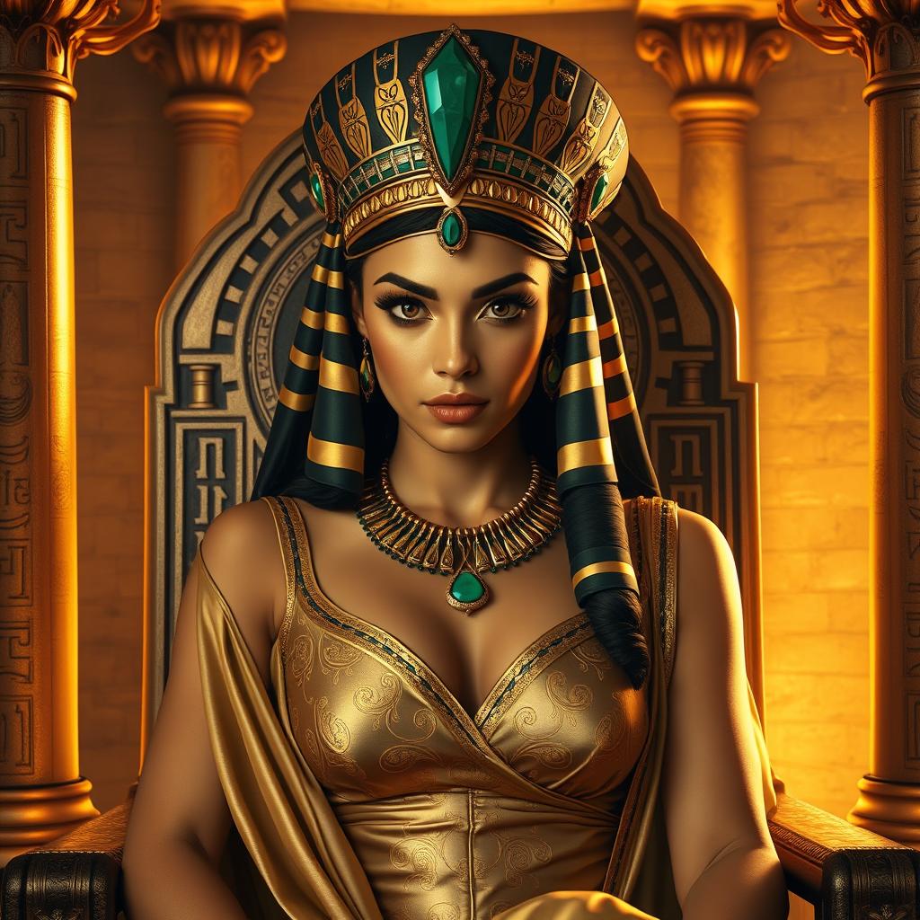 A breathtaking and sensual portrayal of Cleopatra, the iconic Queen of Egypt