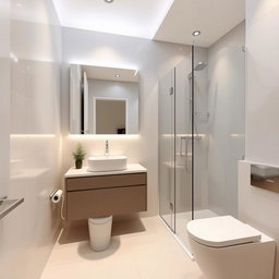 A beautifully designed modern bathroom with dimensions of 1