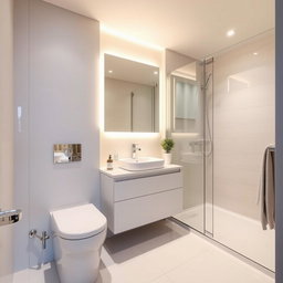 A beautifully designed modern bathroom with dimensions of 1