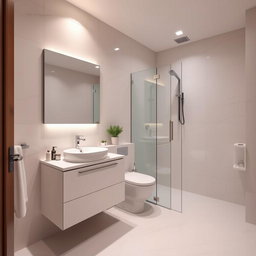 A beautifully designed modern bathroom with dimensions of 1