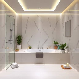A beautifully designed bathroom measuring 1