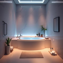 A beautifully designed bathroom measuring 1