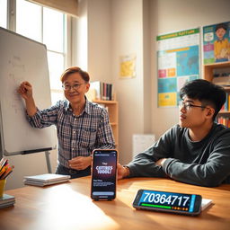 A cozy and bright study space showcasing a mathematics tutoring session