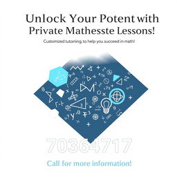 A professional and sleek poster design advertising private mathematics lessons