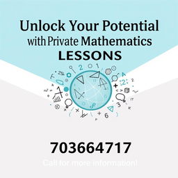 A professional and sleek poster design advertising private mathematics lessons