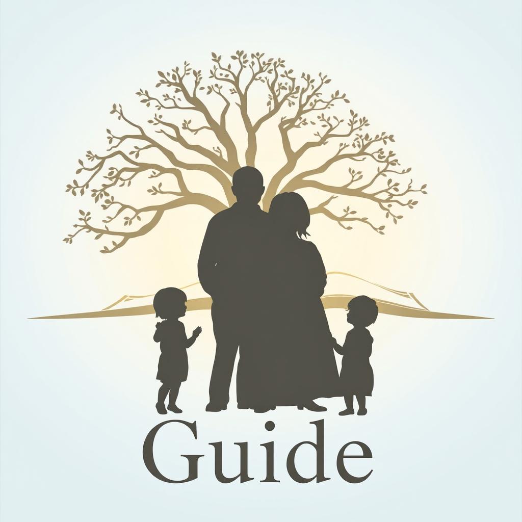 An evocative image featuring silhouettes of a family (father, mother, and children) posed closely together, symbolizing support, unity, and open communication