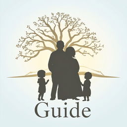 An evocative image featuring silhouettes of a family (father, mother, and children) posed closely together, symbolizing support, unity, and open communication