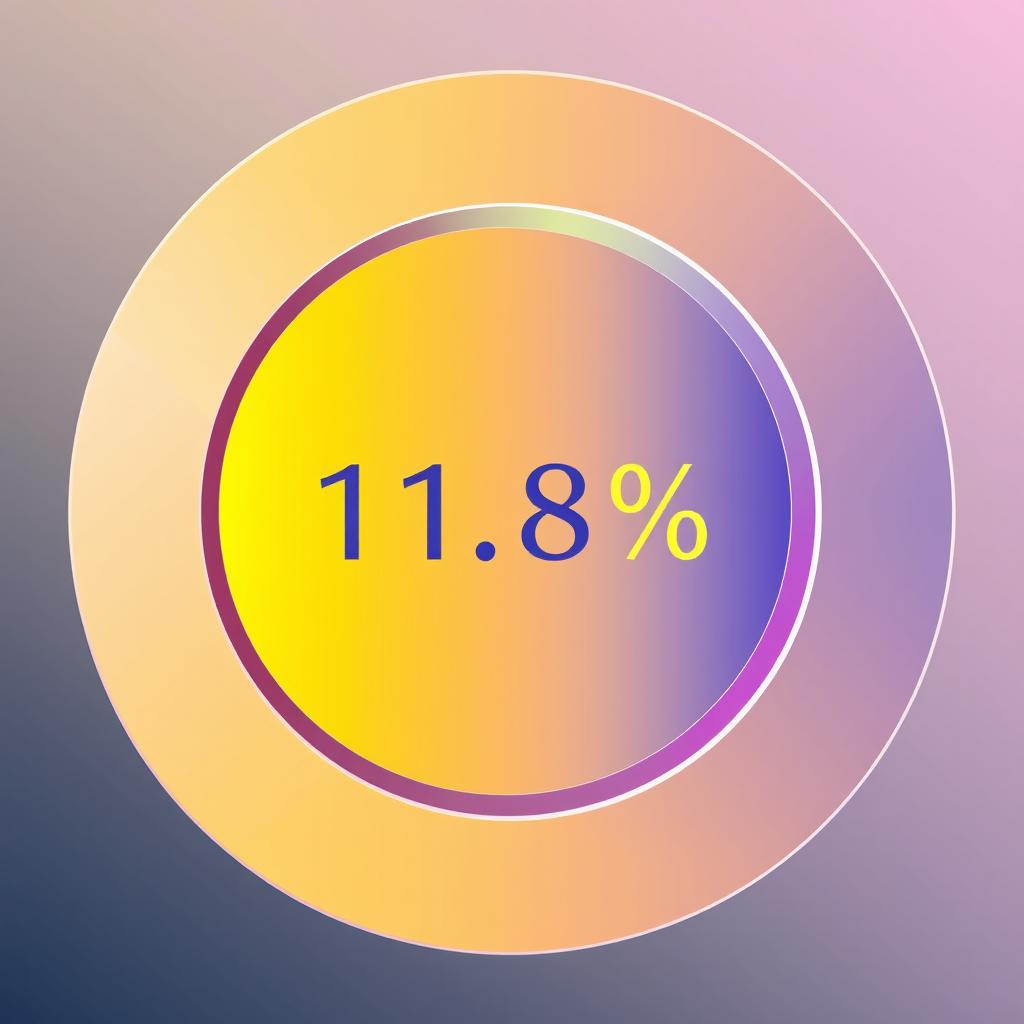 An illustration of a circular progress chart with a percentage label inside it showing the value '11