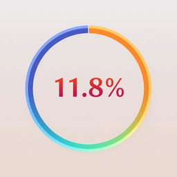 An illustration of a circular progress chart with a percentage label inside it showing the value '11