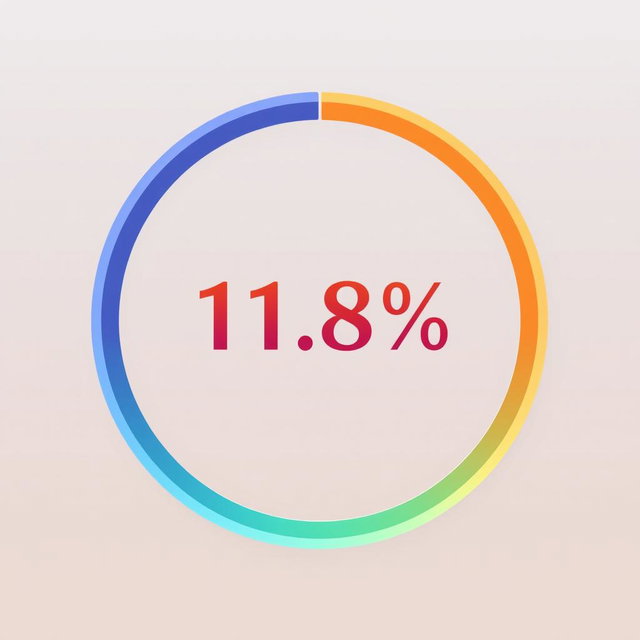 An illustration of a circular progress chart with a percentage label inside it showing the value '11