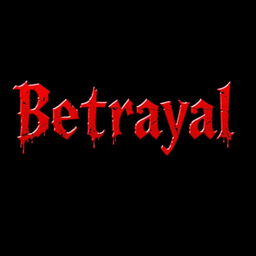 The word 'Betrayal' depicted in a dramatic, stylized bloody font that looks like splattered blood