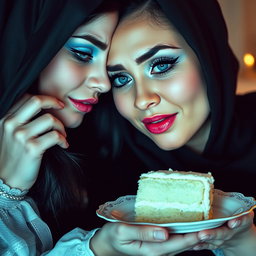 A photographic image of a chubby, beautiful, stunning young woman with long black hair and captivating crystal blue eyes