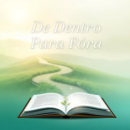 A serene and inviting e-book cover design for 'De Dentro Para Fora: Transformando Desafios em Propósitos'