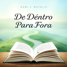 A serene and inviting e-book cover design for 'De Dentro Para Fora: Transformando Desafios em Propósitos'