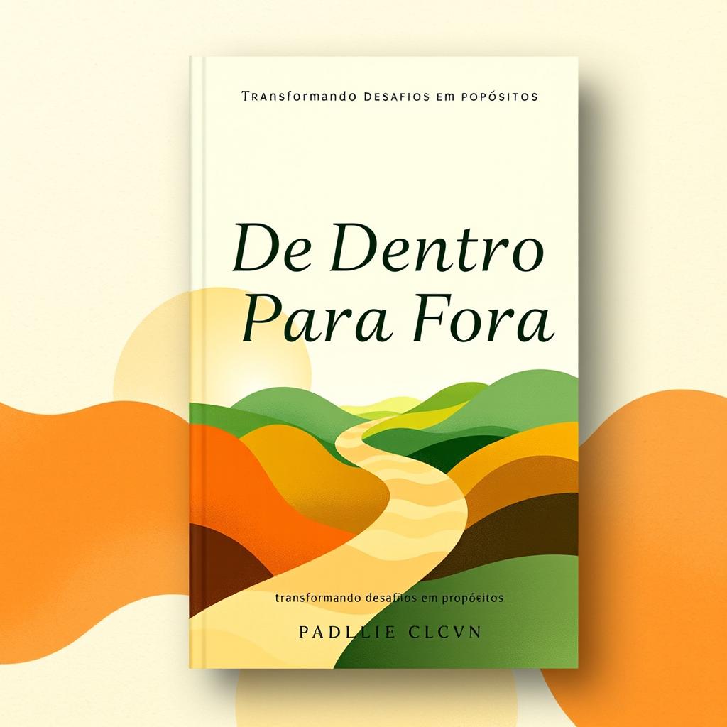 A beautiful e-book cover design for 'De Dentro Para Fora: Transformando Desafios em Propósitos'
