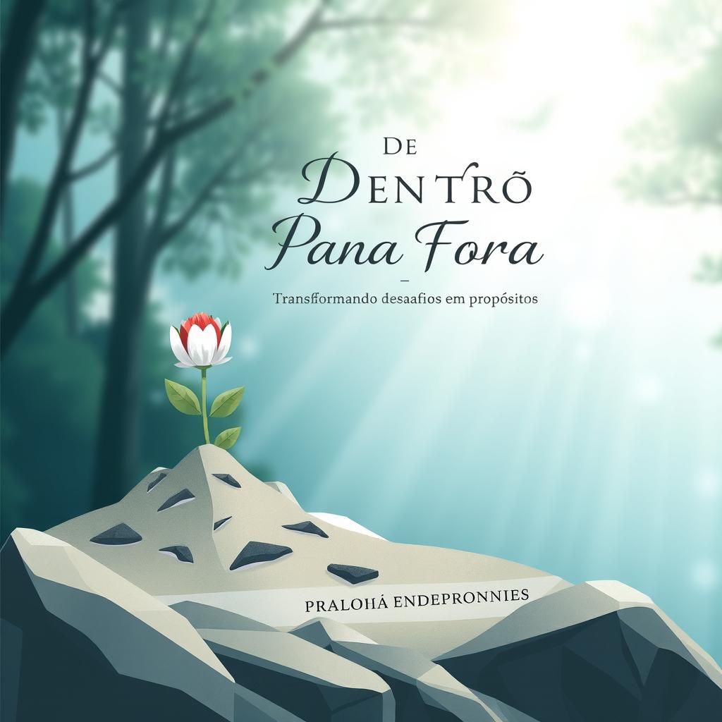 A captivating e-book cover design for 'De Dentro Para Fora: Transformando Desafios em Propósitos'